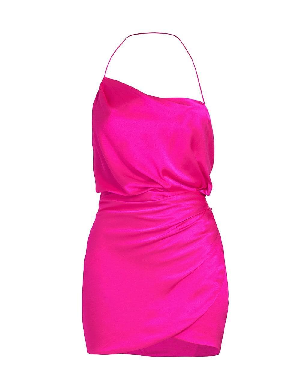 Womens Silk Draped Cowl Minidress Product Image