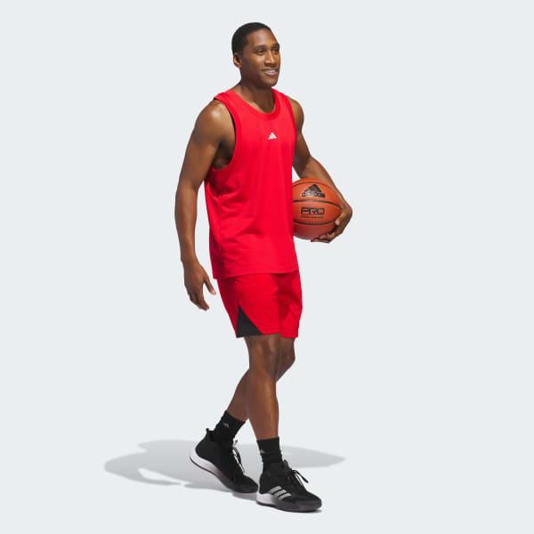 adidas Basketball Legends Tank Top, Mens Better Red White Product Image