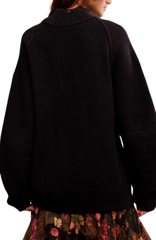 FREE PEOPLE Sunbeam Oversize Turtleneck Sweater In Black Product Image