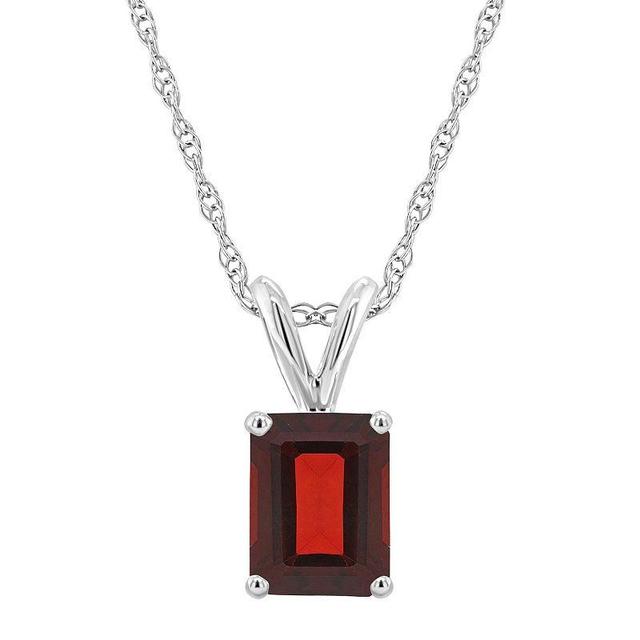 Garnet Pendant Necklace (2 ct.t.w) in 14K White Gold Product Image