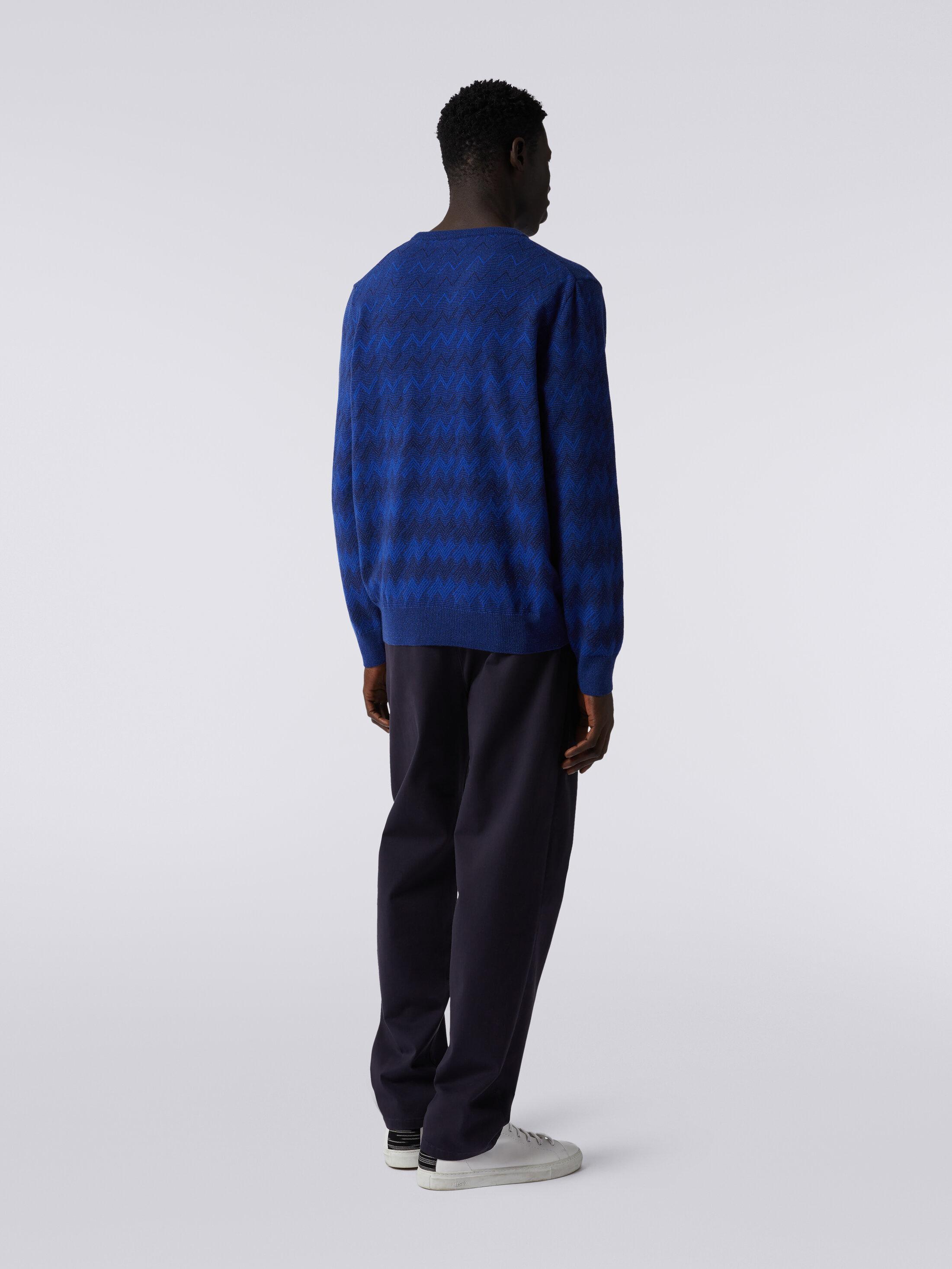 Cashmere crew-neck sweater with zigzags Product Image