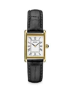 Seiko Quartz White Dial Black Leather Ladies Watch SWR054 Womens at Urban Outfitters Product Image