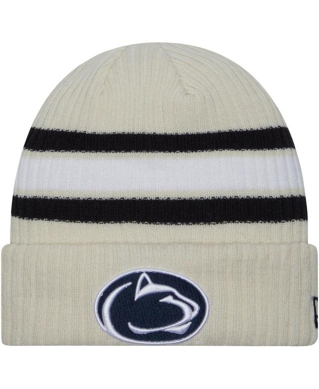 Mens New Era Cream Penn State Nittany Lions Vintage Cuffed Knit Hat Product Image