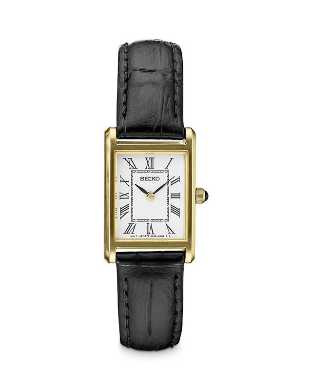 Seiko Quartz White Dial Black Leather Ladies Watch SWR054 Womens at Urban Outfitters Product Image