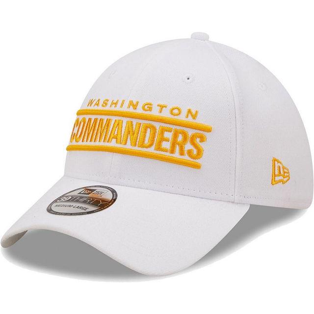 Mens New Era White Washington Commanders Wordmark Iced II 39THIRTY Flex Hat Product Image