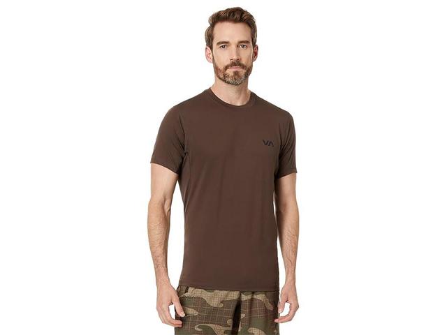 RVCA VA Sport Vent Short Sleeve Top (Chocolate) Men's Clothing Product Image