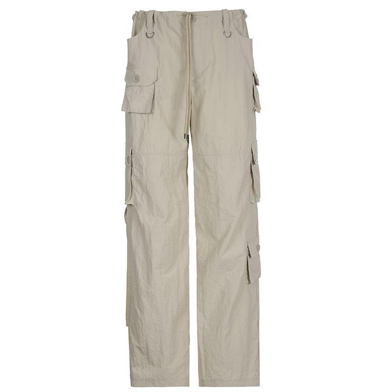 Low Rise Wide Leg Cargo Pants Product Image