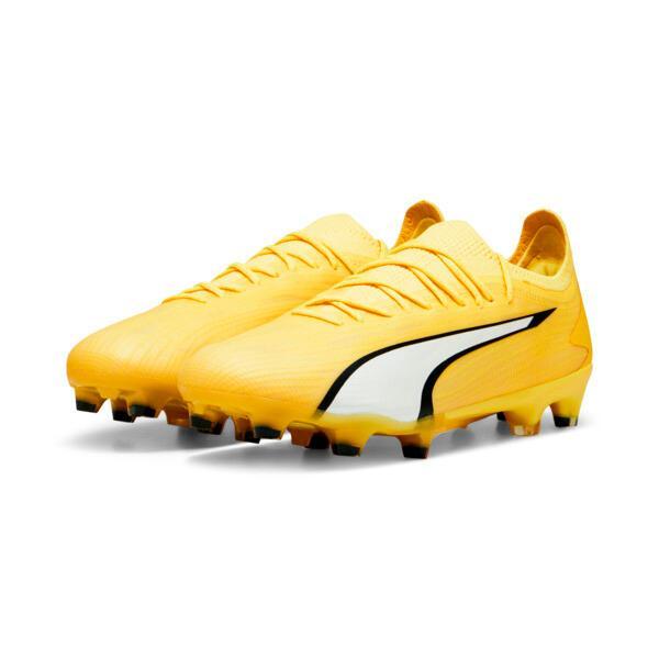 PUMA ULTRA ULTIMATE Firm Ground/Artificial Ground Men's Soccer Cleats Shoes in Yellow Blaze/White/Black Product Image