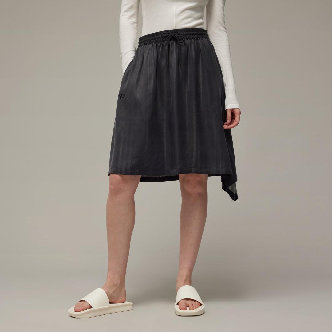 adidas Y-3 Striped Skirt Black S Womens Product Image