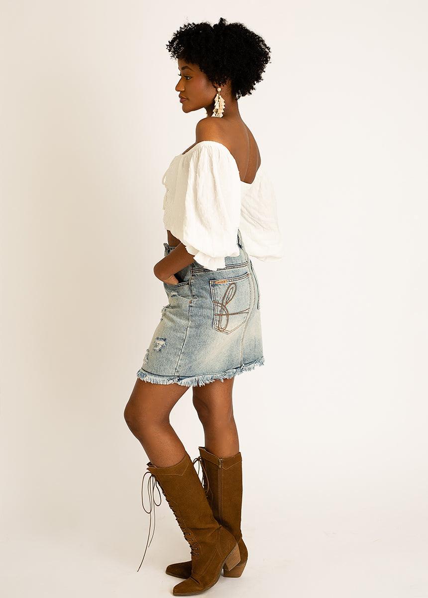 Abilene Denim Skirt in Dark Indigo Female Product Image