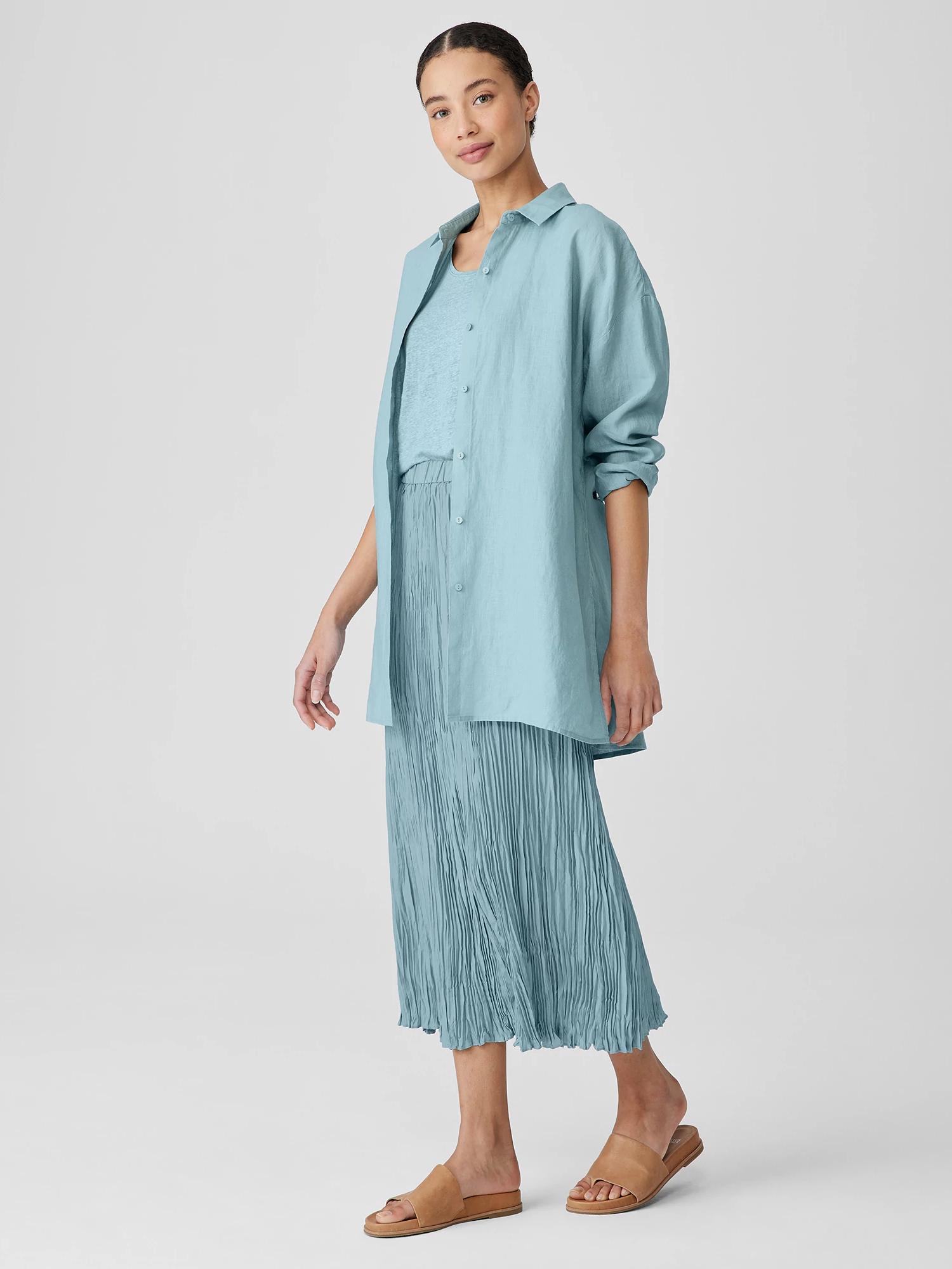 EILEEN FISHER Crushed Silk Maxi Skirtfemale Product Image