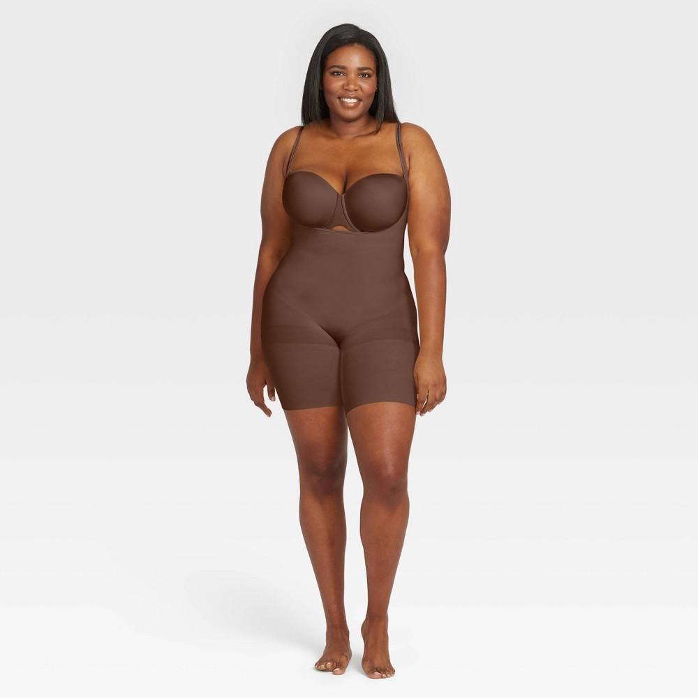 ASSETS by SPANX Womens Plus Size Remarkable Results All-In-One Body Slimmer - Chestnut Brown 1X Product Image