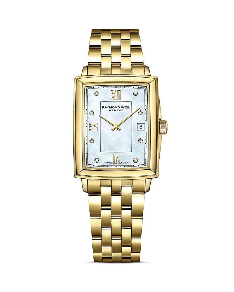 Raymond Weil Womens Swiss Toccata Diamond Accent Gold Pvd Stainless Steel Bracelet Watch 25x34mm Product Image