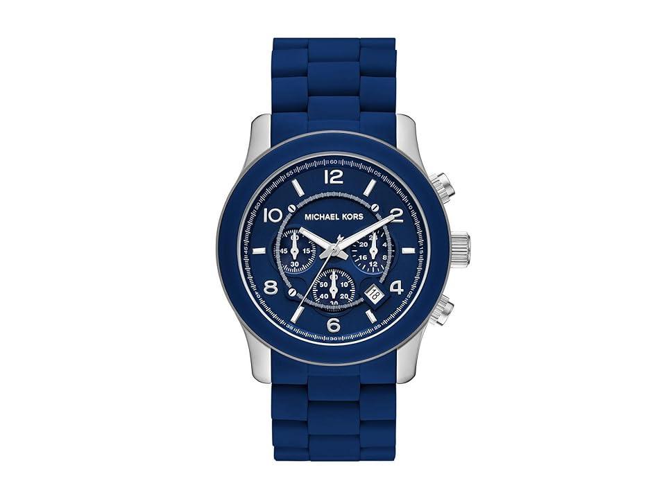 Michael Kors Mens Runway Chronograph Black Stainless Steel Bracelet Watch Product Image