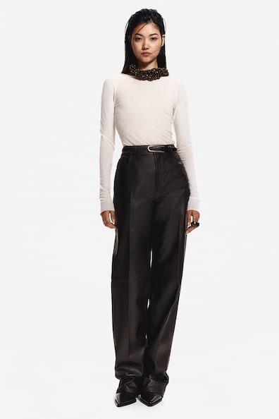 Straight Leather Pants Product Image