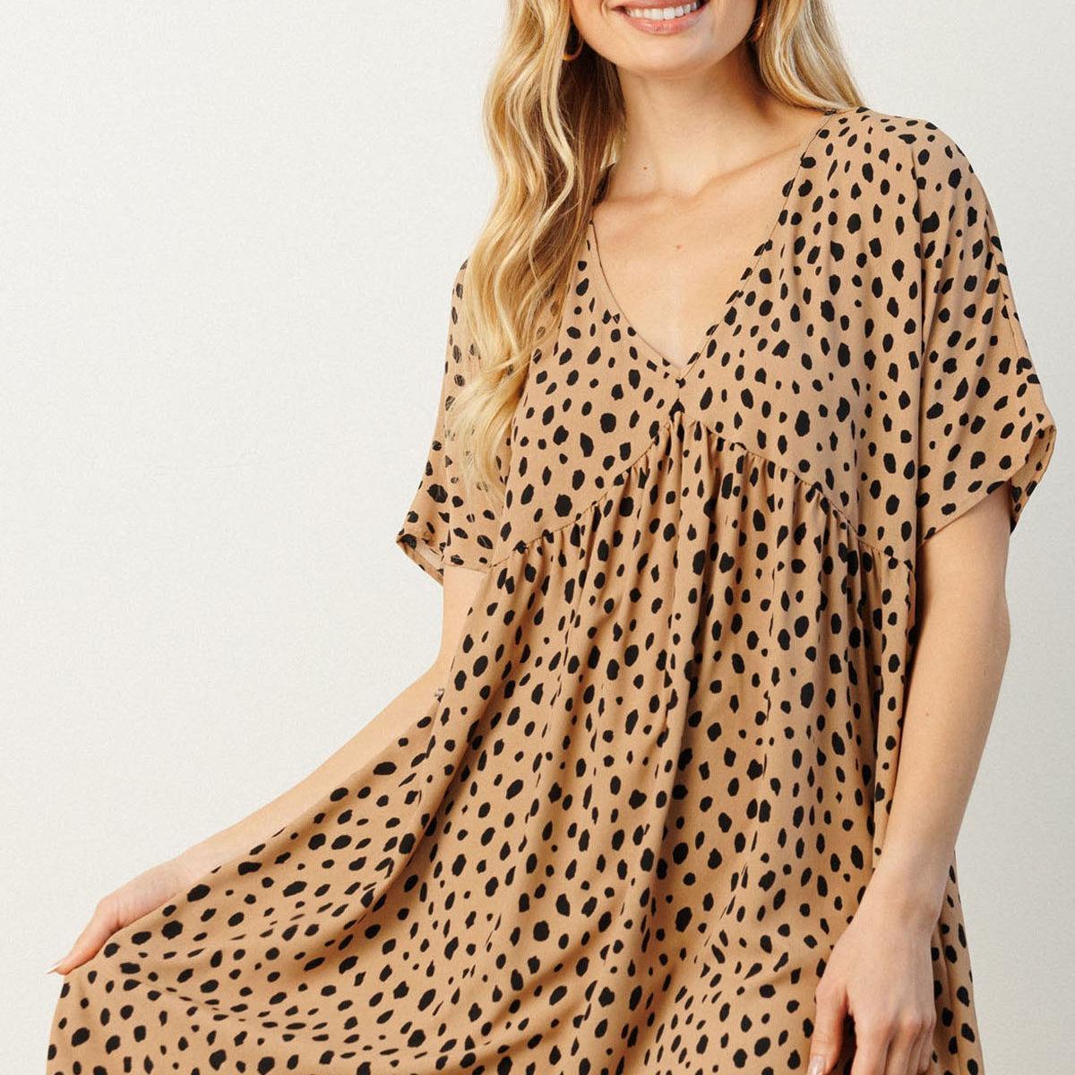 Animal Print N-Neck Babydoll Dress product image