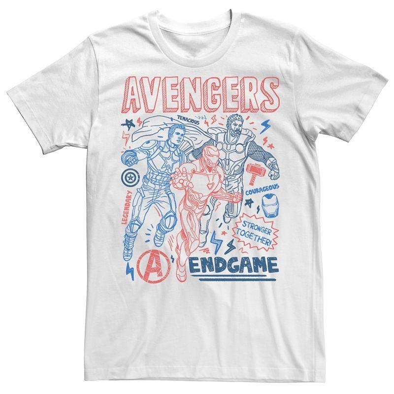 Mens Marvel Avengers Endgame Mightiest Line Art Tee Athletic Grey Product Image