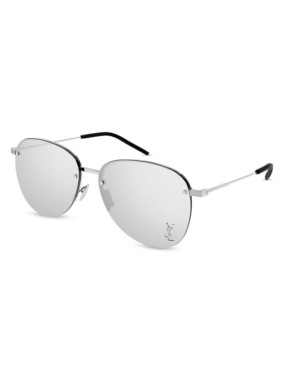 Mens Mirrored Metal 61MM Navigator Sunglasses Product Image