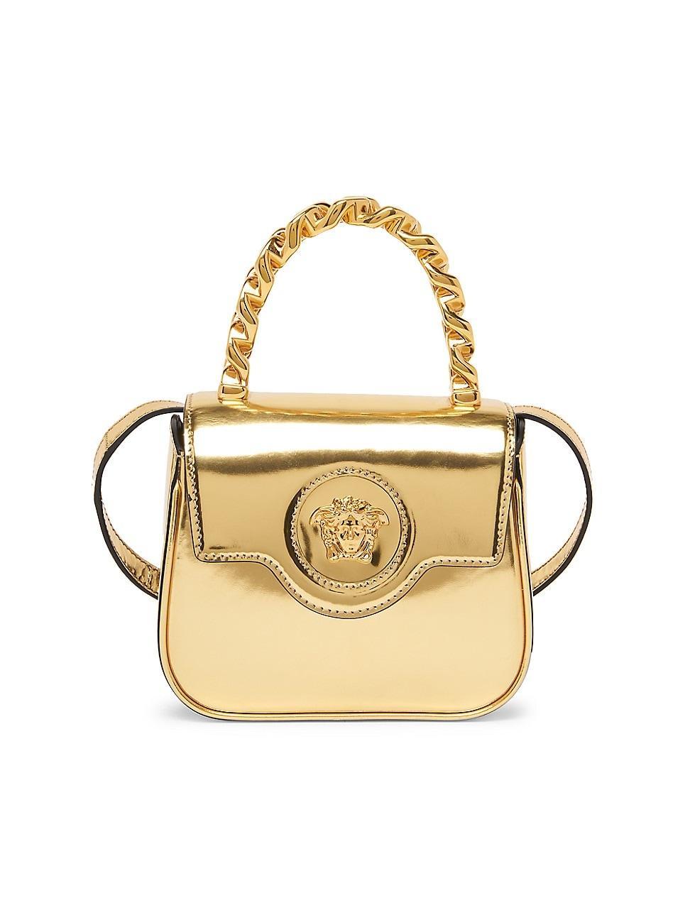 Womens Mini La Medusa Metallic Leather Top Handle Bag Product Image