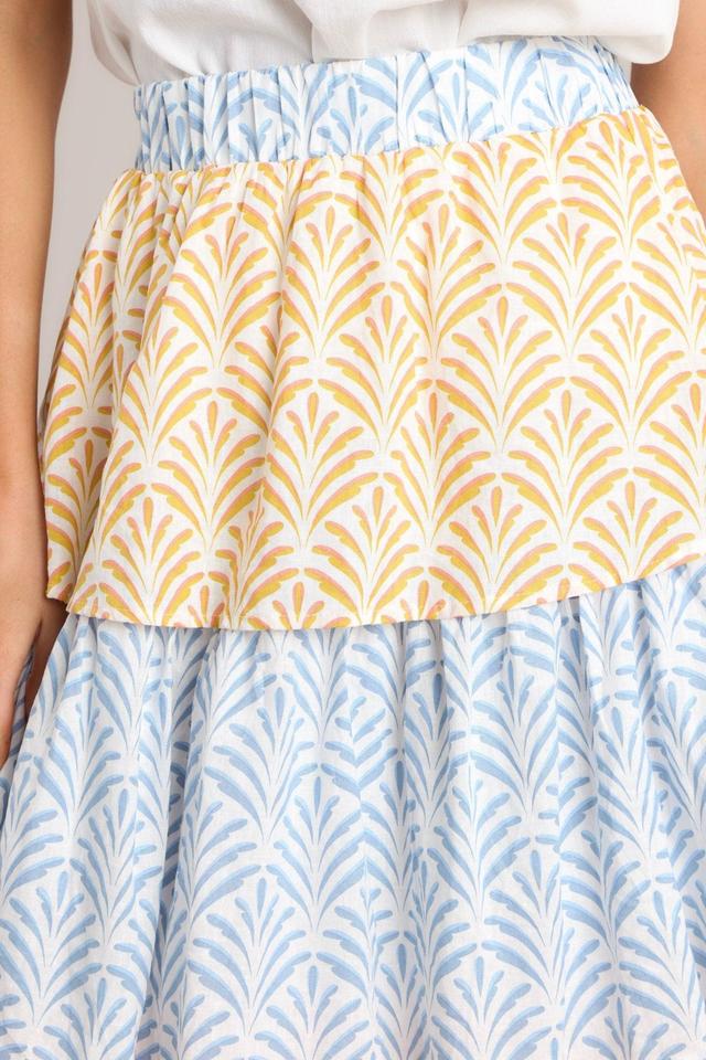 Never A Dull Moment Sunflower Yellow Multi Print Tiered Maxi Skirt Product Image