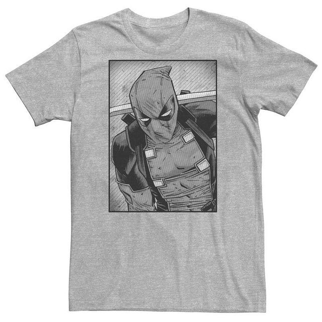 Mens Marvel Comics Deadpool Black And White Tee Athletic Grey Product Image