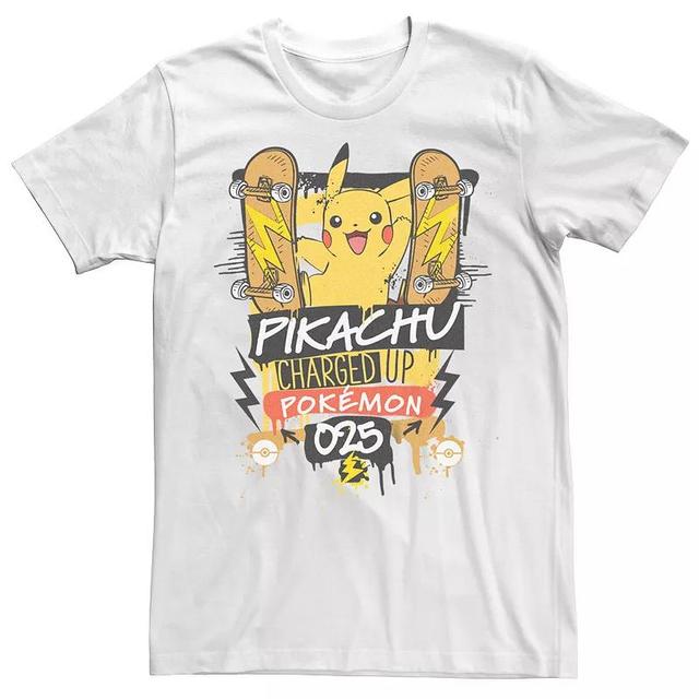 Mens Pokmon Pikachu Charged Up Skateboards Tee Product Image