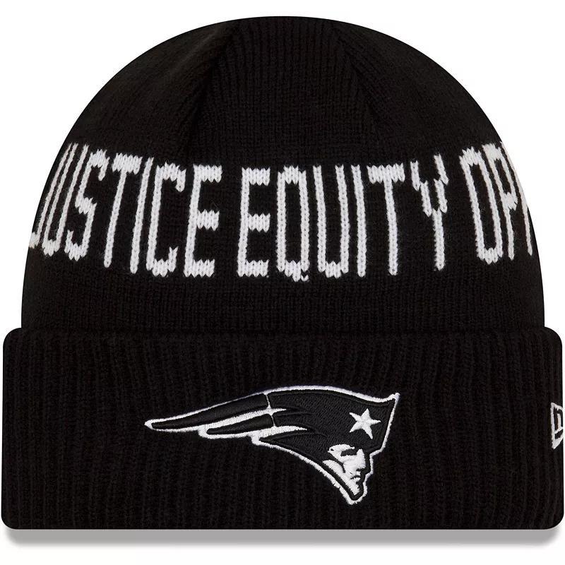 Mens New Era New England Patriots Team Social Justice Cuffed Knit Hat Product Image