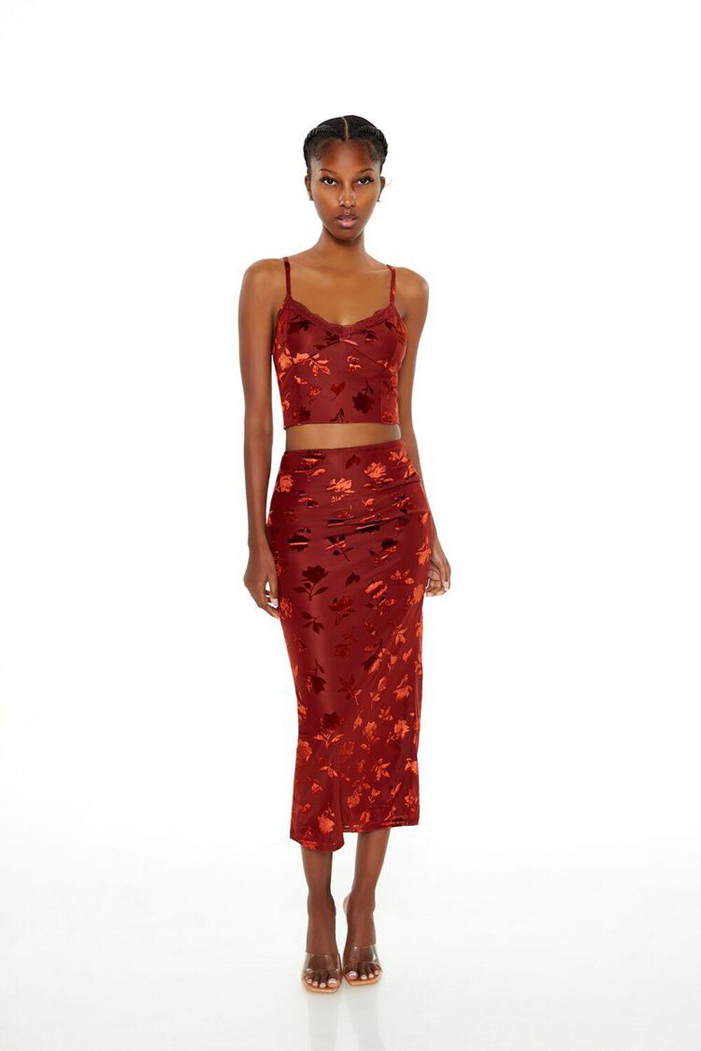 Metallic Burnout Cami & Skirt Set | Forever 21 Product Image