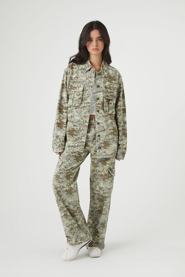 Twill Camo Print Cargo Pants | Forever 21 Product Image