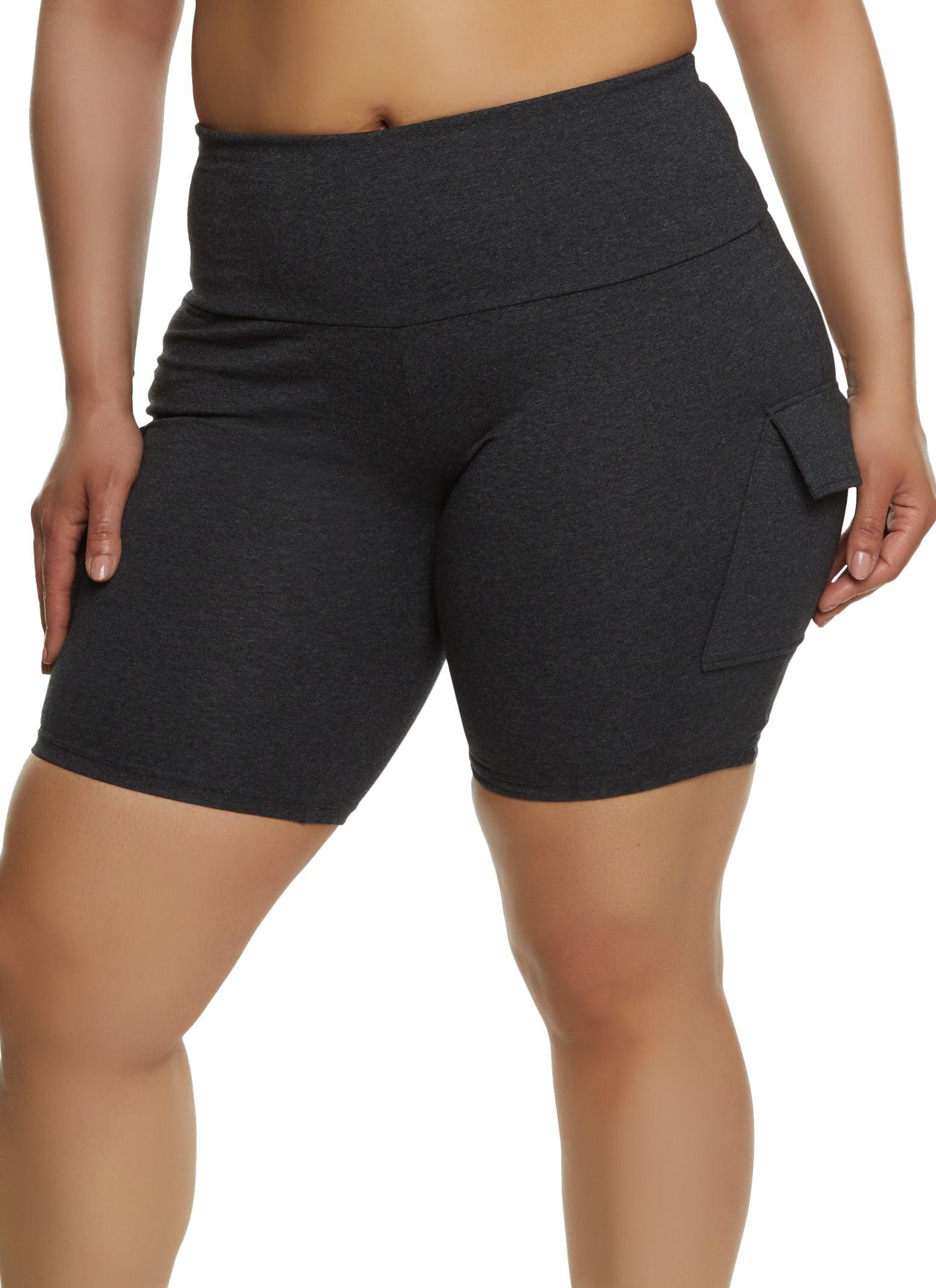 Womens Plus Size Cargo Pocket Bike Shorts Product Image