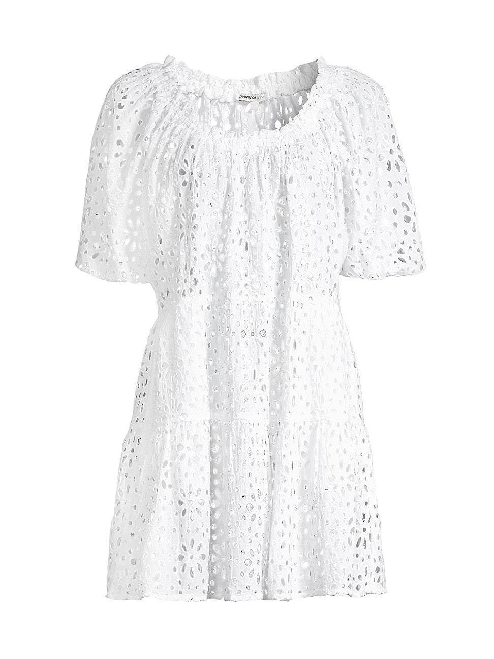 Womens Kelly Eyelet Cover-Up Minidress Product Image