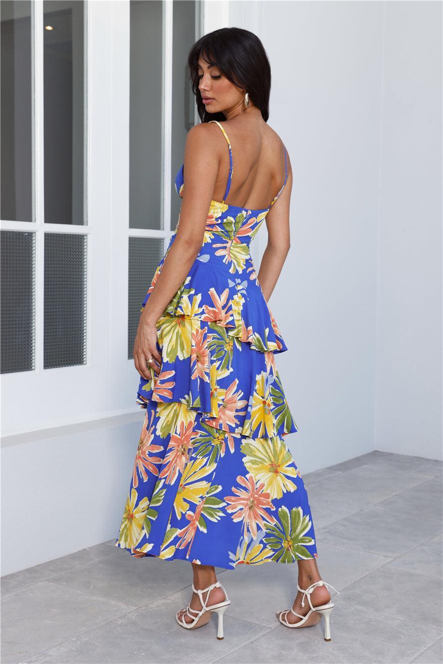 Spring Joy Midi Dress Blue Product Image