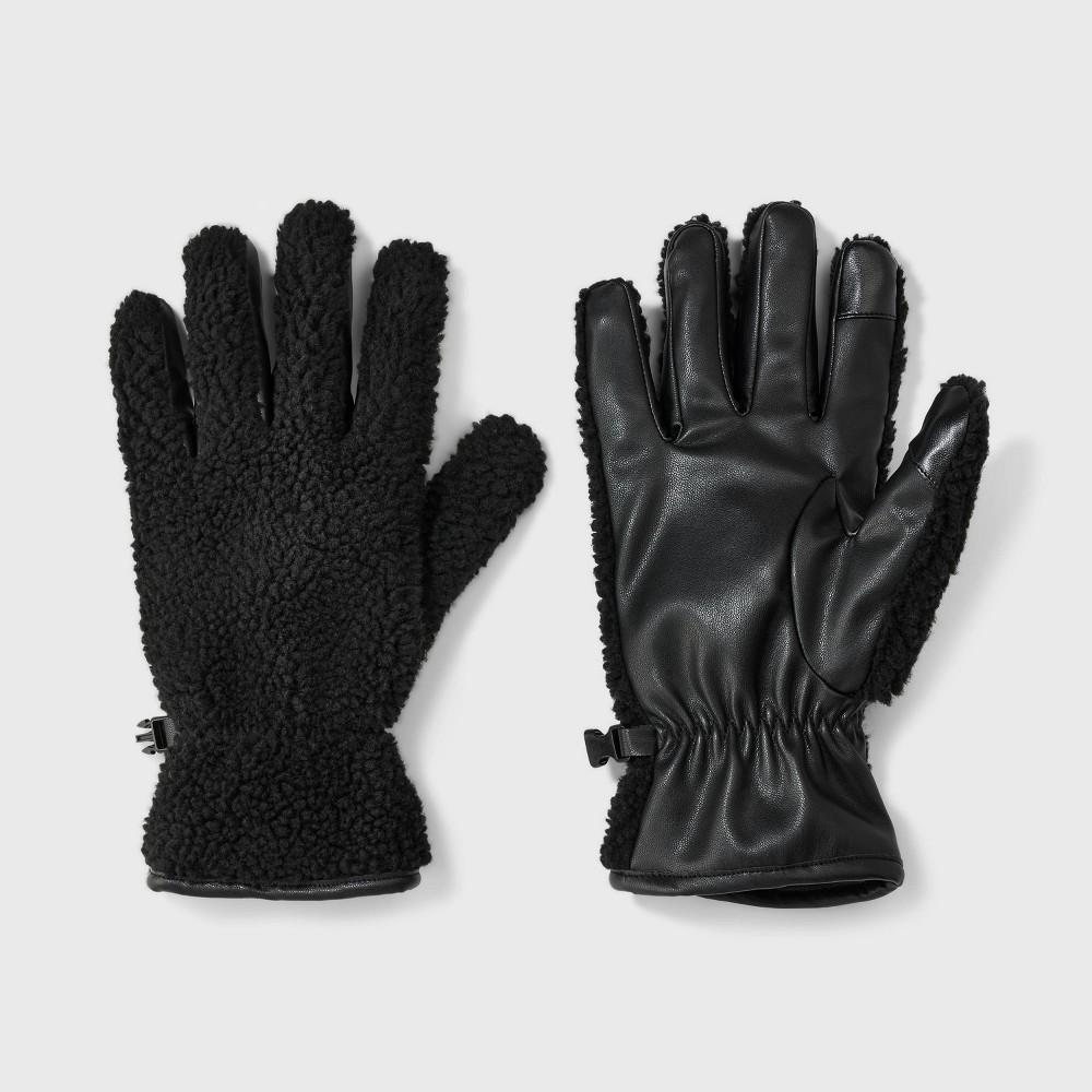 Mens Faux Shearling Gloves - Goodfellow & Co Black S/M Product Image