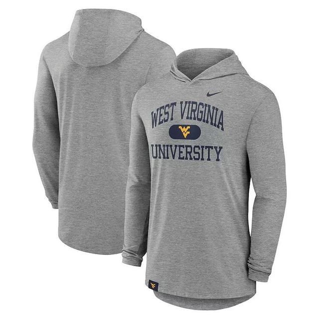 Mens Nike Heather Gray West Virginia Mountaineers Blitz Hoodie Long Sleeve T-Shirt Product Image