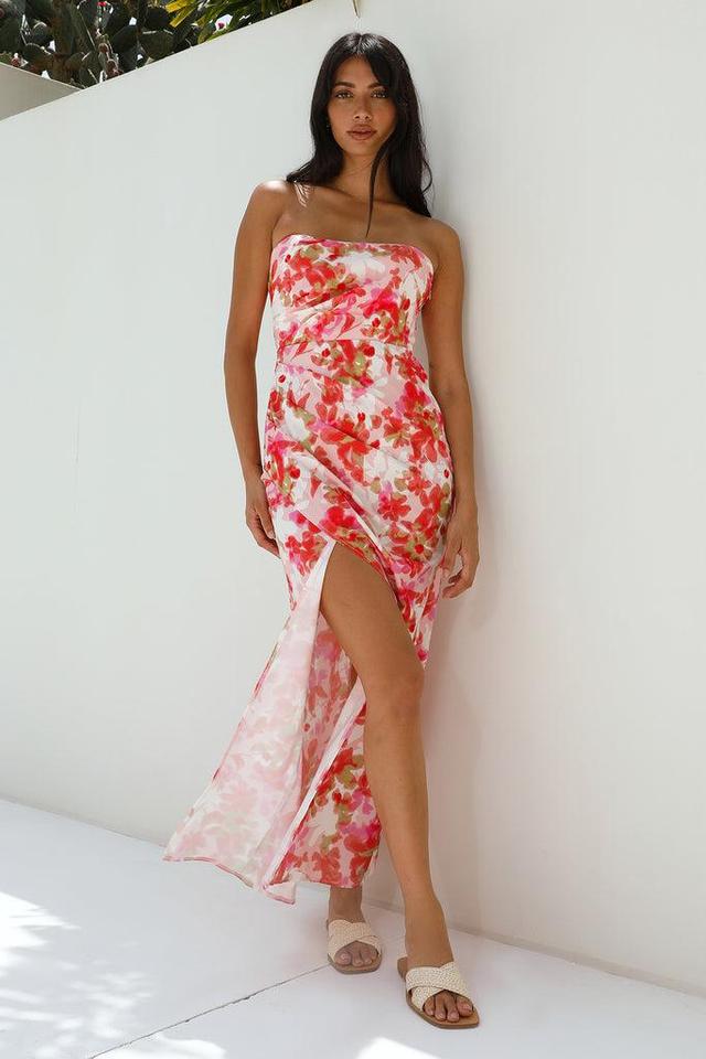 Gardenia Strapless Maxi Dress Red Product Image