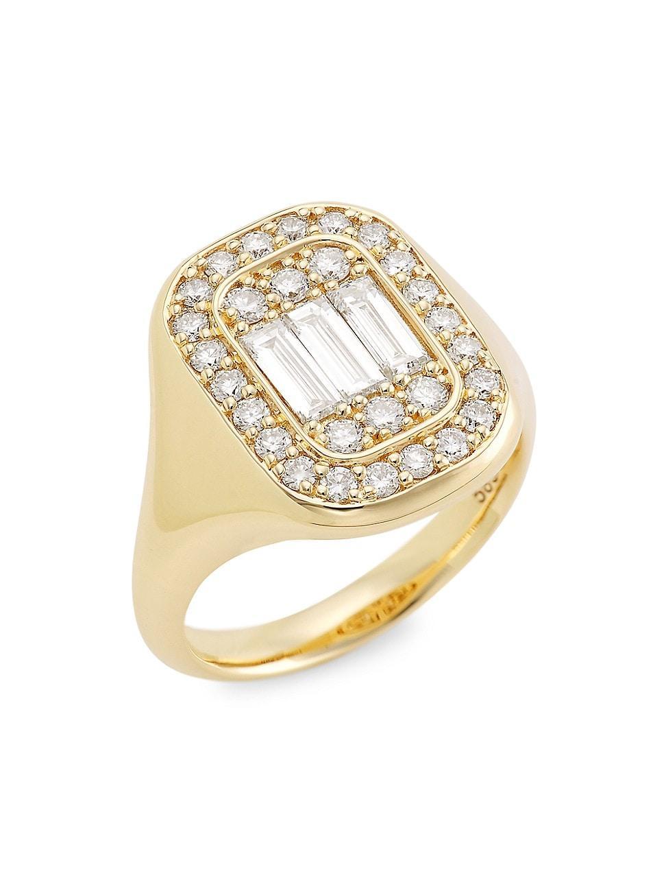 Womens 14K Yellow Gold & 0.89 TCW Natural Diamond Ring Product Image