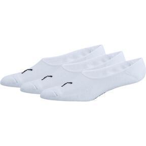 PUMA Men's Liner Socks 3 Pack in White/Black, Size 10-13 Product Image