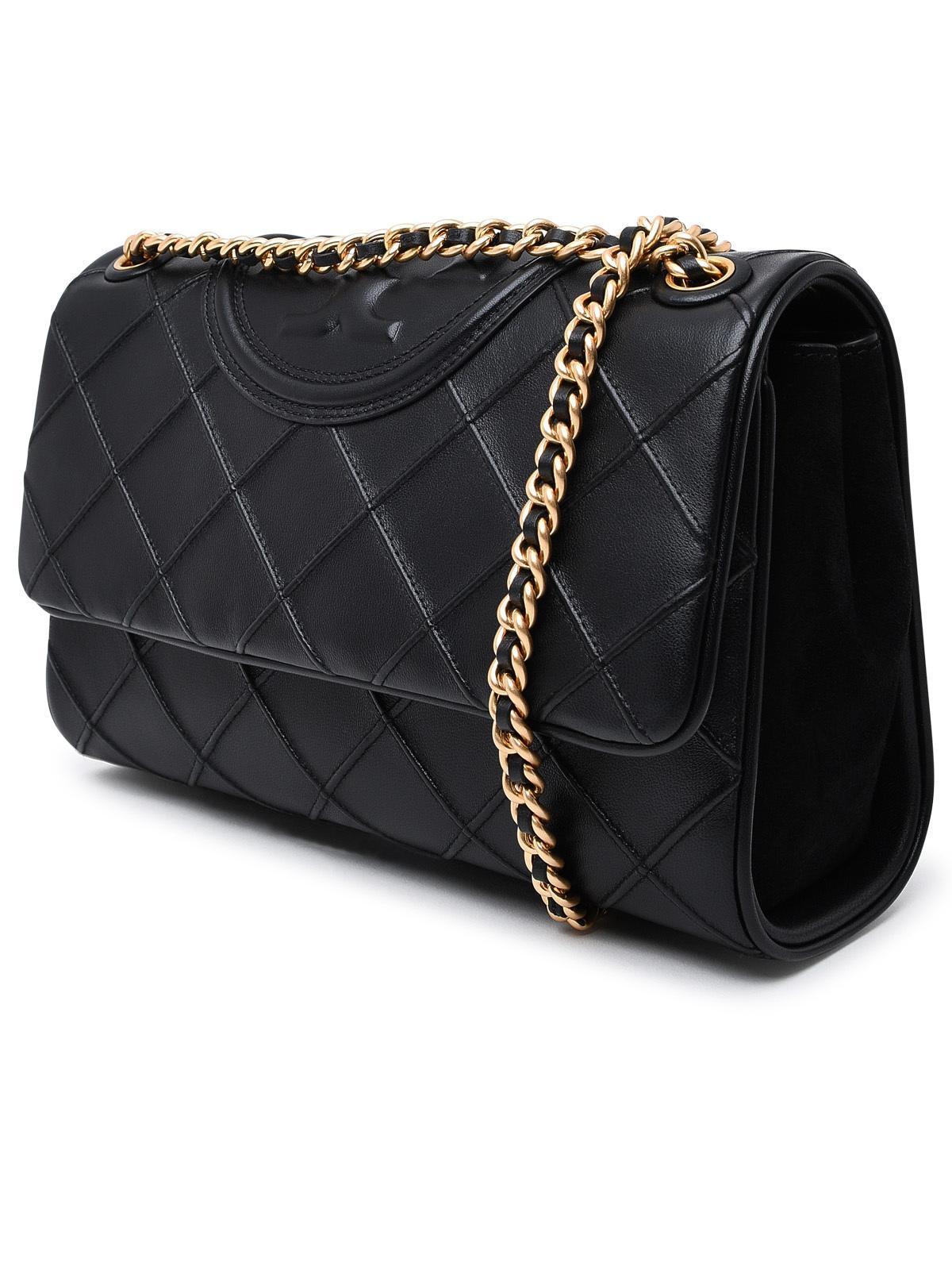 Black Leather Fleming Crossbody Bag Product Image