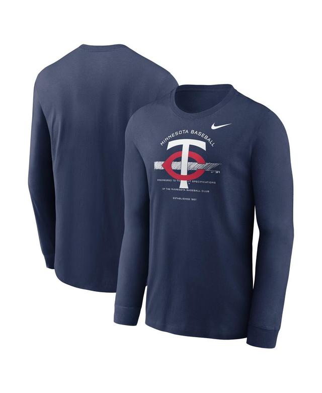 Mens Nike Navy Minnesota Twins Over Arch Long Sleeve T-shirt Product Image