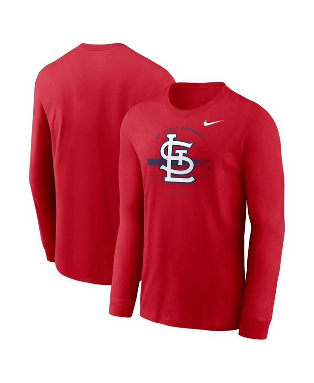 Mens Nike Red St. Louis Cardinals Over Arch Performance Long Sleeve T-shirt Product Image