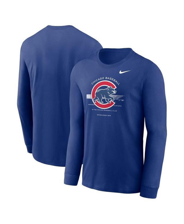 Mens Nike Royal Chicago Cubs Over Arch Performance Long Sleeve T-shirt Product Image