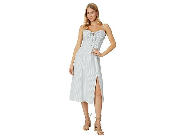 Lucky Brand Denim Striped Midi Dress Stripe) Women's Dress Product Image