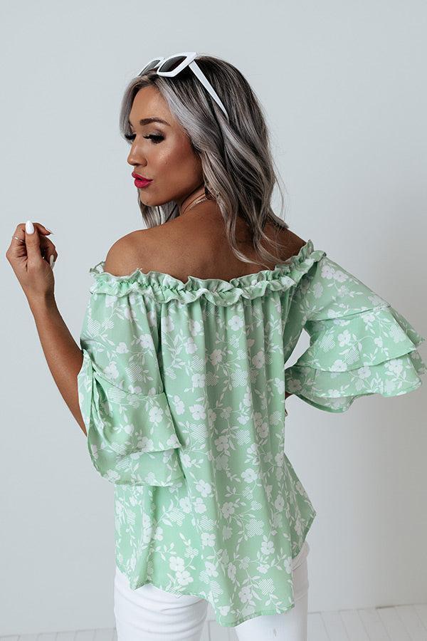 Best Song Ever Floral Shift Top In Sea Glass Product Image