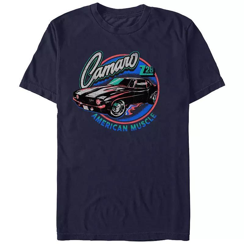 Mens Camaro American Muscle Graphic Tee Blue Product Image