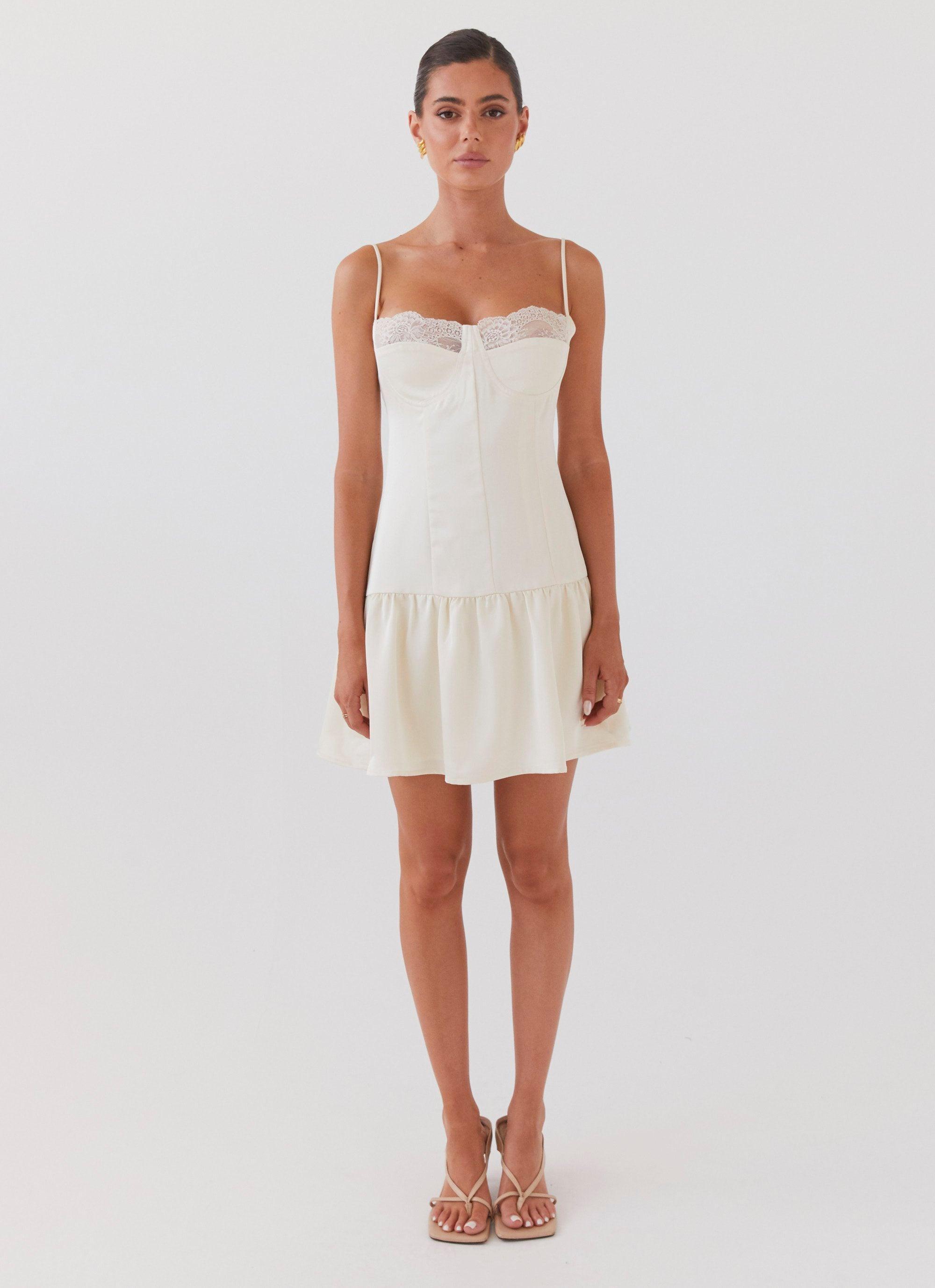 Take A Chance Bustier Mini Dress - Ivory Product Image