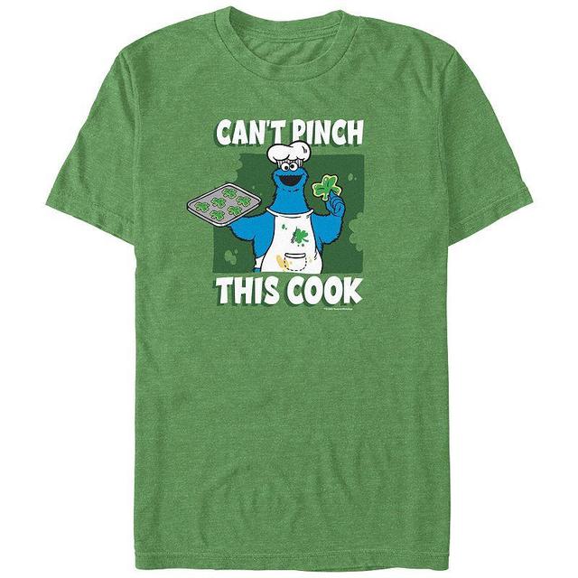 Mens Sesame Street Cookie Monster Cant Pinch This Cook Graphic Tee Kelly Grey Product Image