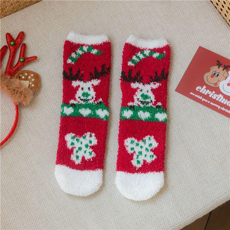 Christmas Cartoon Fleece Socks Product Image