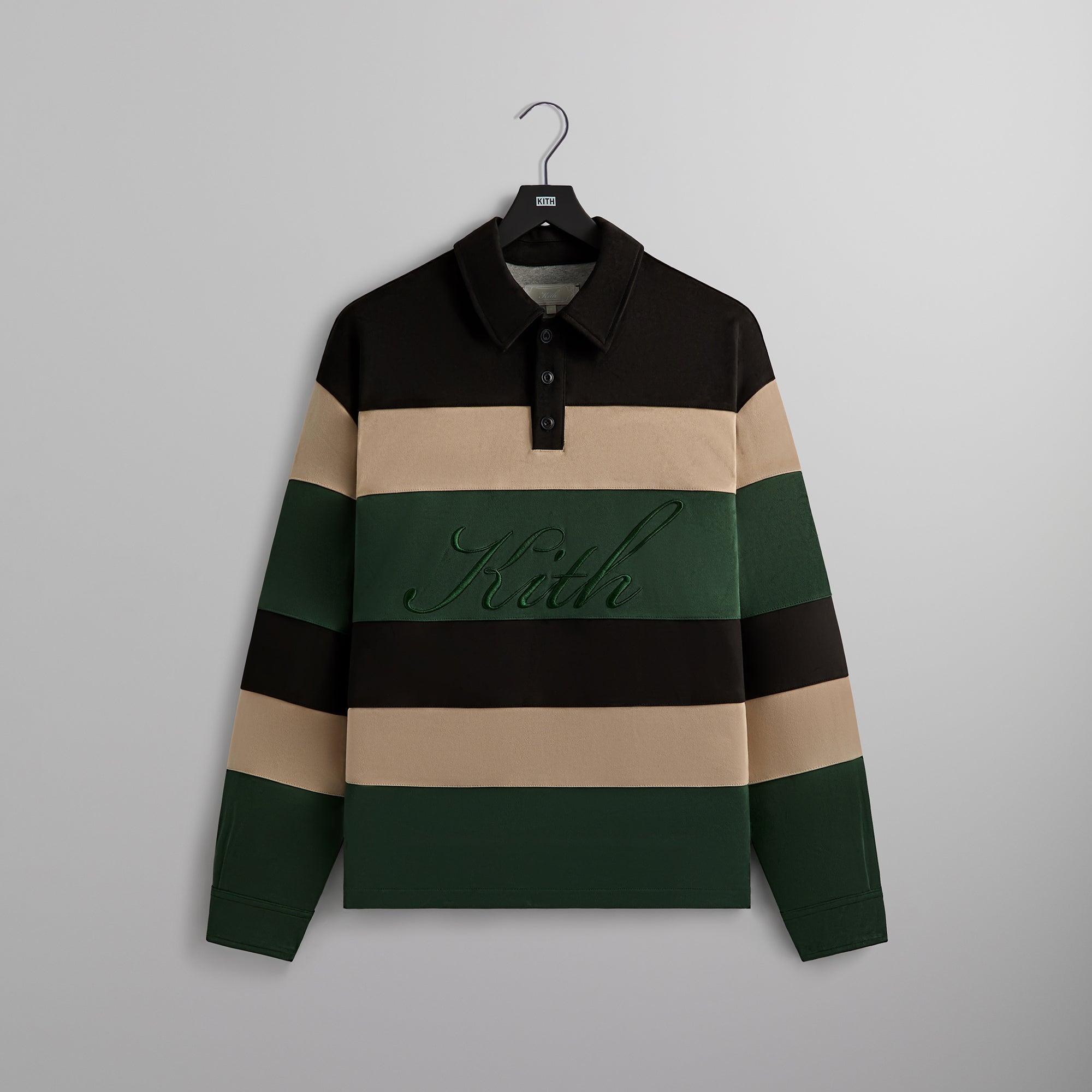 Kith Stripe Microsuede Tanner Pullover - Black Male Product Image