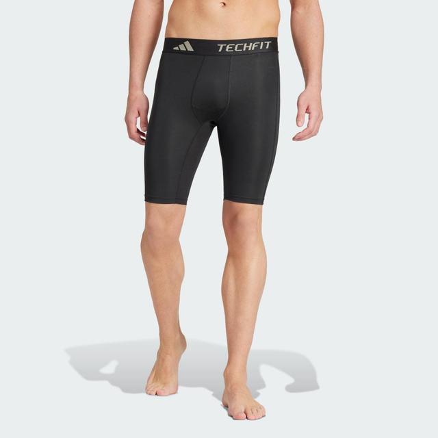 adidas TECHFIT Compression Training Short Tights Black XL Mens Product Image