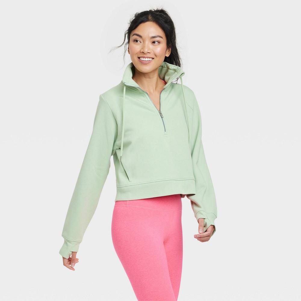 Womens Fleece Half Zip Pullover - All In Motion Fern 3X Product Image